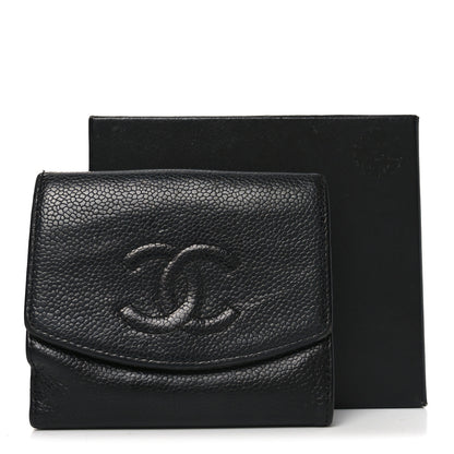 Chanel Caviar Timeless CC Compact French Wallet Black 9 of 9