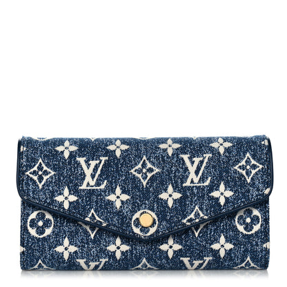 Louis Vuitton Monogram Jacquard Denim Sarah Wallet Bleu 1 of 11