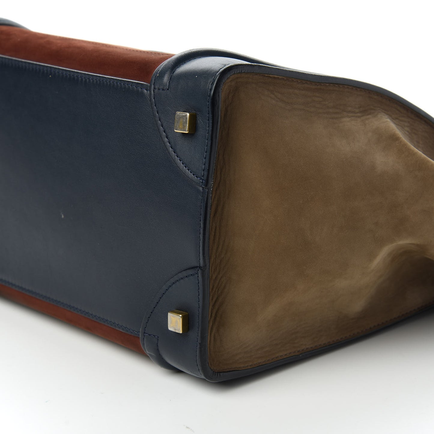 Nubuck Smooth Calfskin Mini Tri-Color Luggage Marron