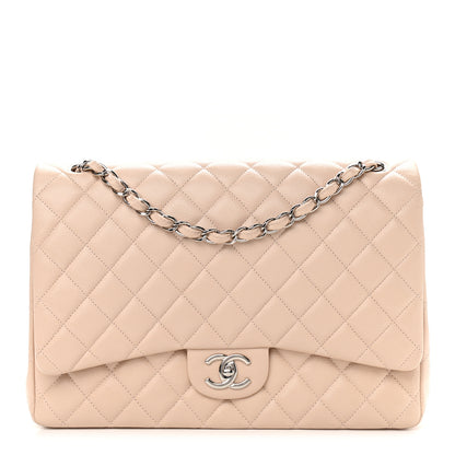 Chanel Caviar Quilted Maxi Double Flap Light Beige 1 of 12