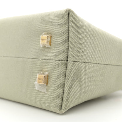 Fendi Canvas Vitello King Plexiglass Logo Embroidered Mini By The Way Top Handle Boston Bag Green Tea 10 of 10