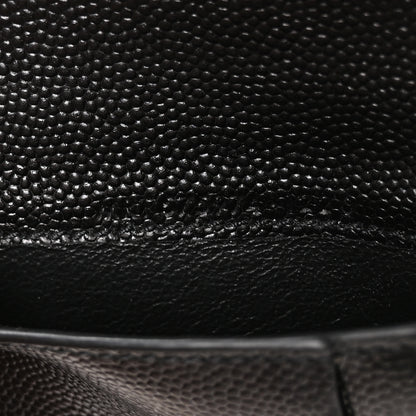 Saint Laurent Grain De Poudre Matelasse Chevron Monogram Zipped Two-Part Wallet Black 7 of 7