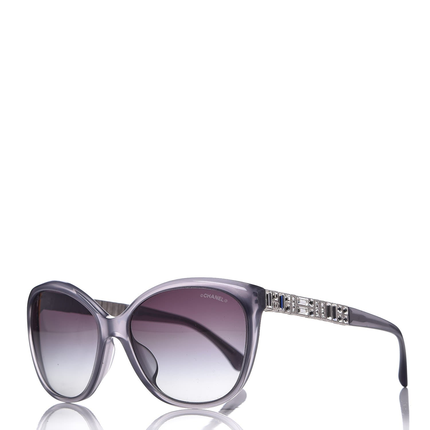 Chanel Crystal Baguette Cat Eye Sunglasses 5309-B-A Grey 1 of 8