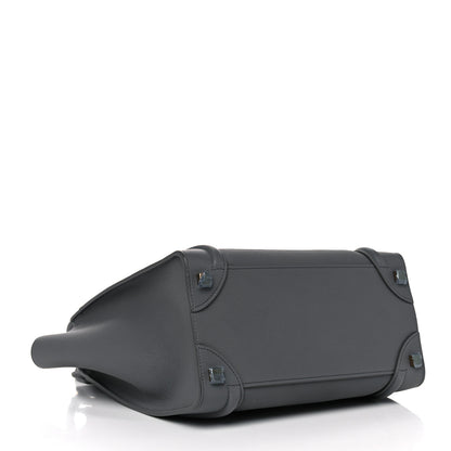 Celine Baby Drummed Calfskin Micro Luggage Kohl 4 of 10