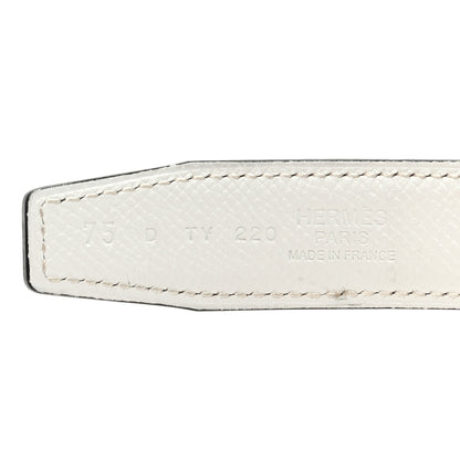 Hermes Epsom Swift 24mm Collier De Chien CDC Belt 75 30 Etoupe White 3 of 4