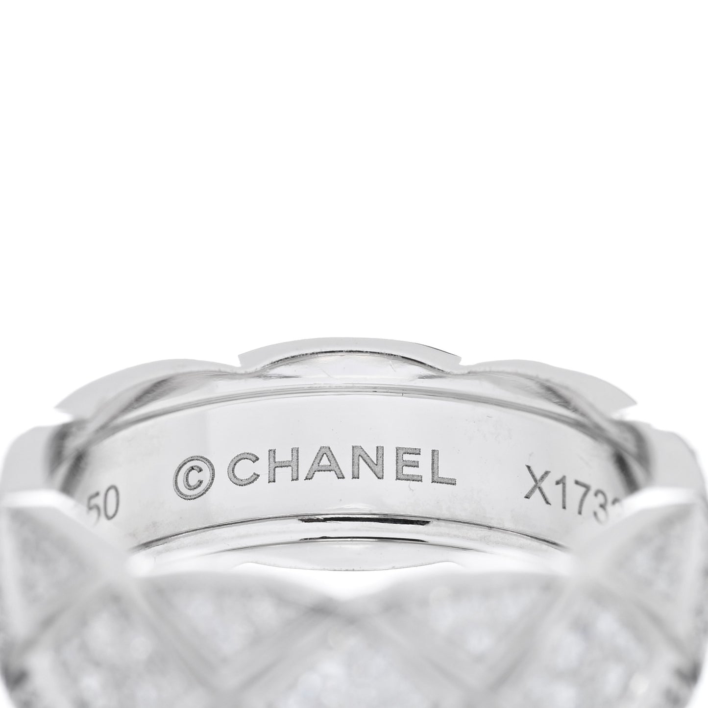 18K White Gold Diamond Small Coco Crush Pave Ring 50 5.25
