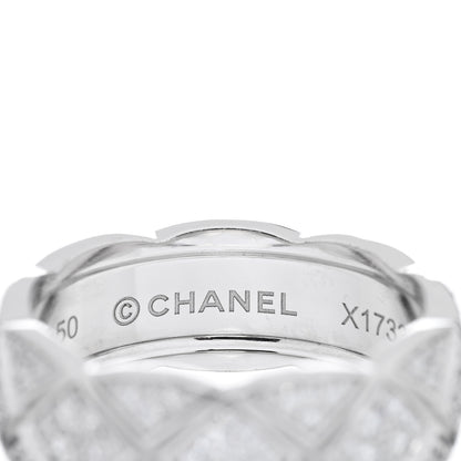 Chanel 18K White Gold Diamond Small Coco Crush Pave Ring 50 5.25 4 of 4