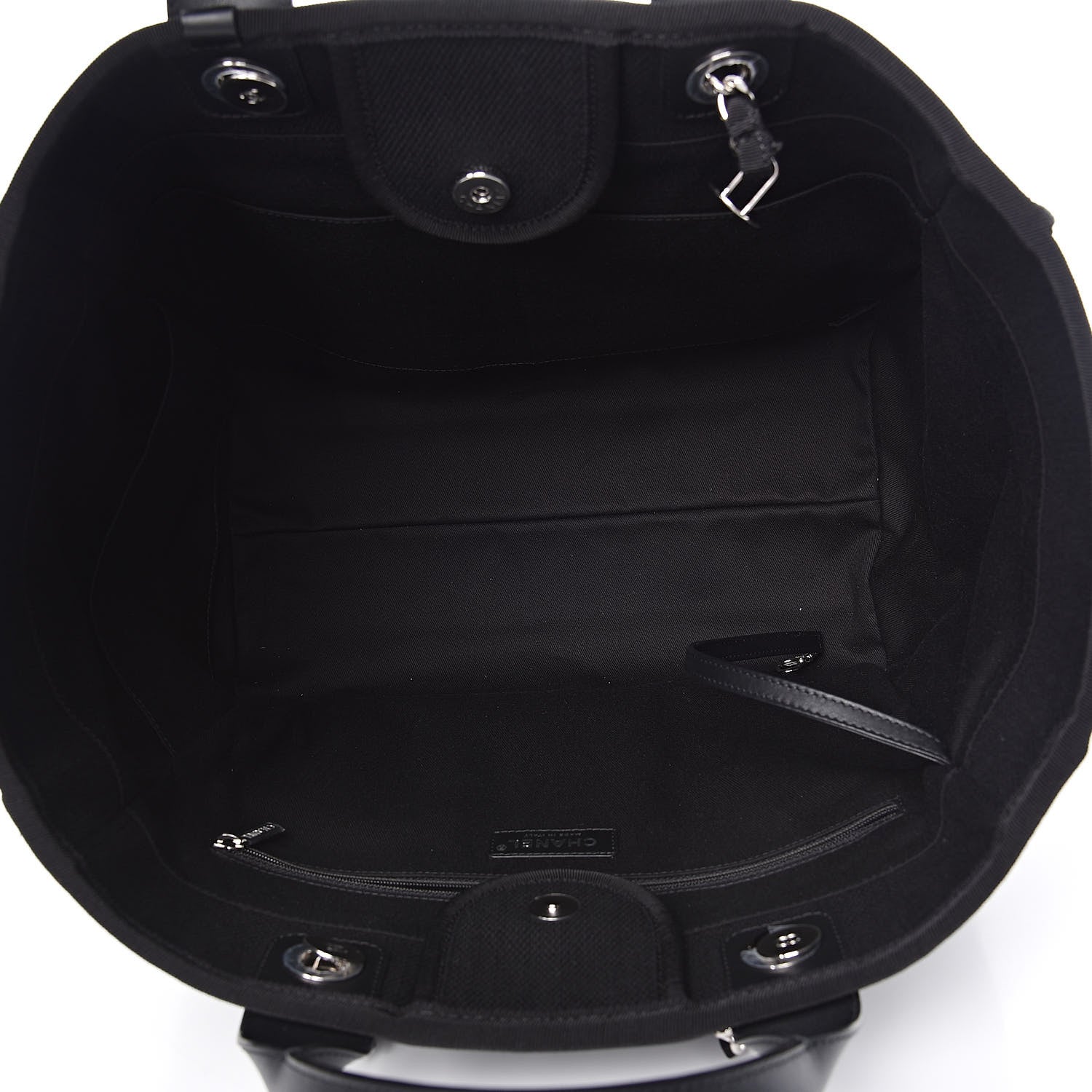 Chanel Canvas Beaded Medium Deauville Tote Black 5 of 10