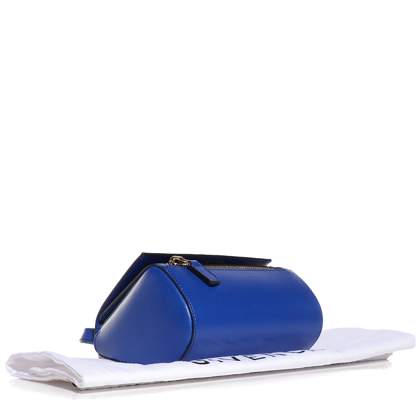 Textured Calfskin Mini Pandora Box Crossbody Bag Blue