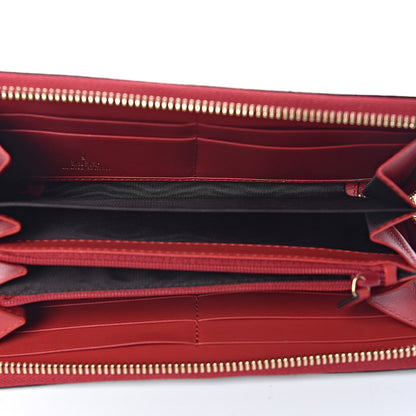 Gucci GG Supreme Monogram Kingsnake Heart Embroidered Zip Around Wallet Red 5 of 9
