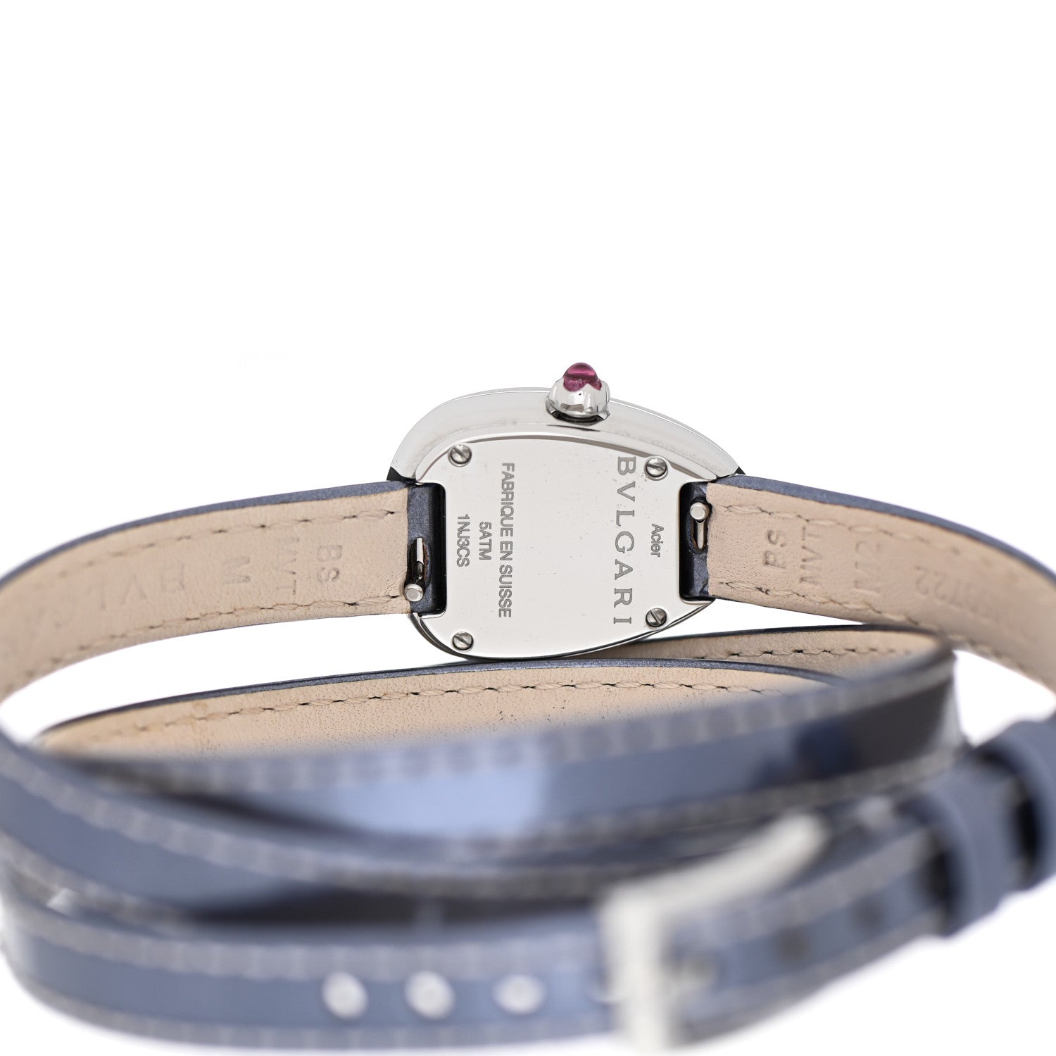 Bulgari Stainless Steel Calfskin Diamond Bezel 27mm Serpenti Three Wrap Quartz Watch Blue 4 of 4