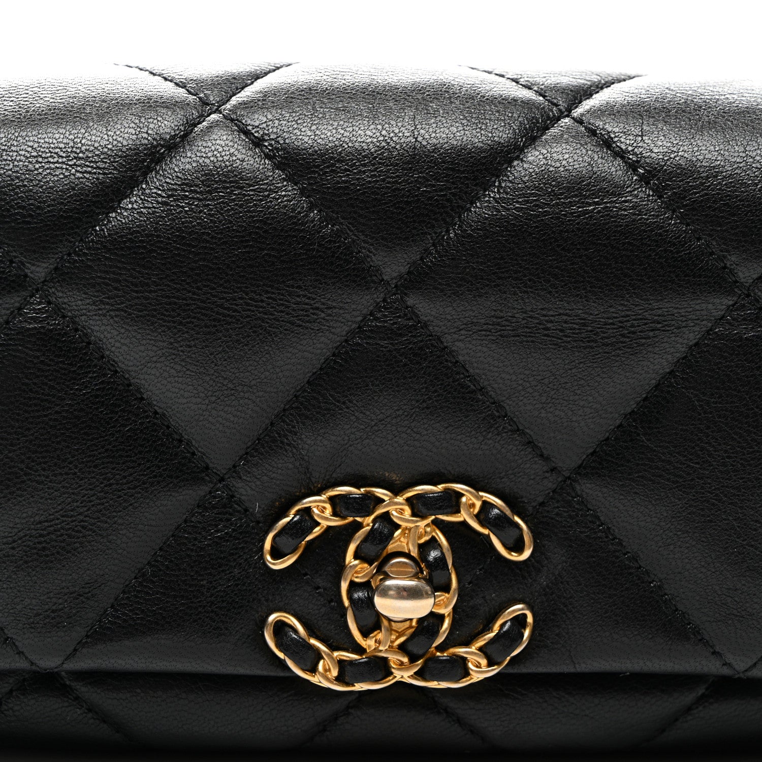 Chanel Goatskin Quilted Chanel 19 Waist Bag Black 8 of 11