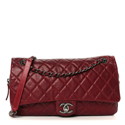 Chanel Iridescent Caviar Quilted Large Chic Flap Red 1 of 12