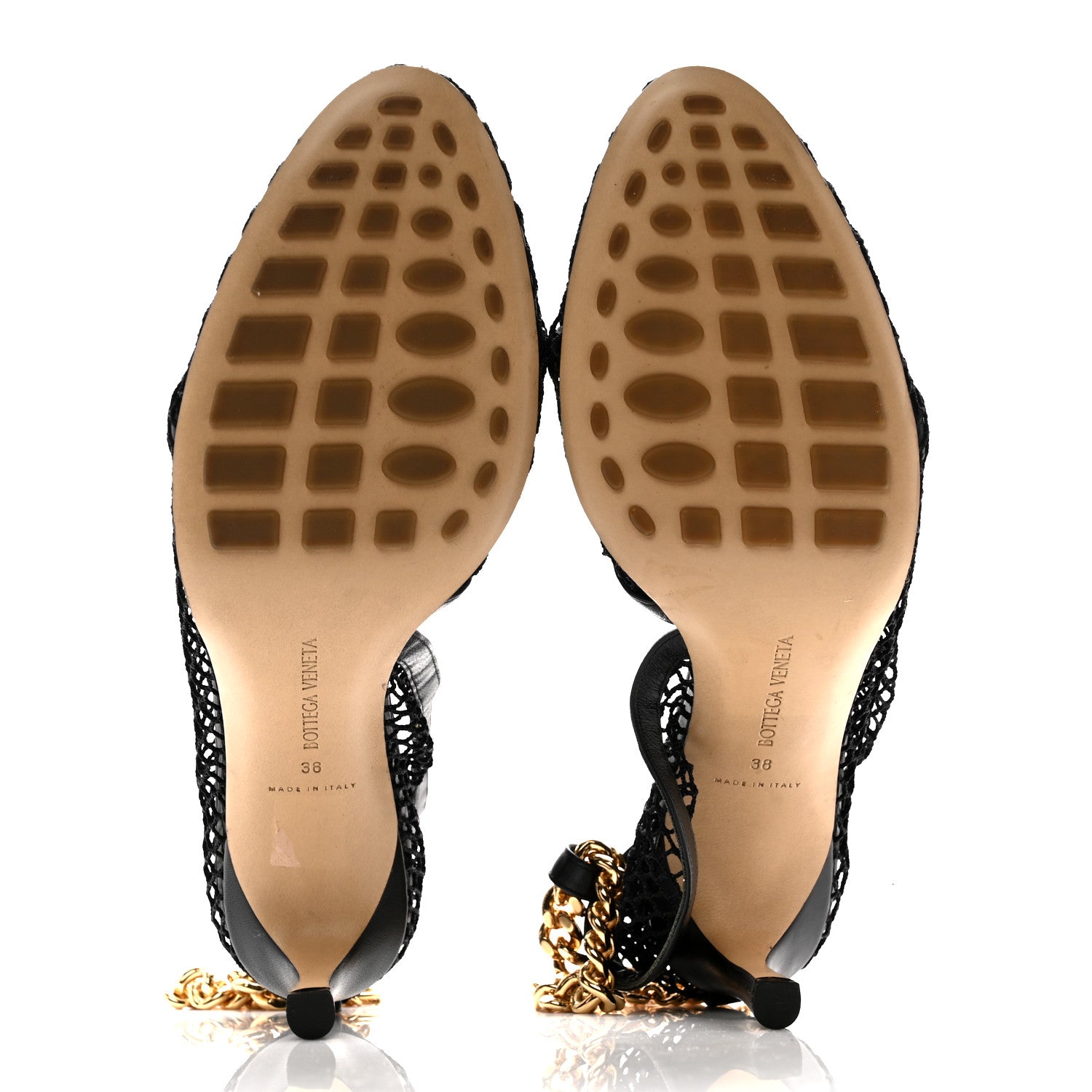 Bottega Veneta Mesh Nappa Chunky Chain Sandals 38 Black 5 of 10