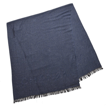 Chanel Cashmere Silk CC Fringe Scarf Blue 3 of 8