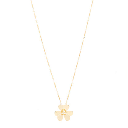 Van Cleef & Arpels 18K Yellow Gold Diamond Large Frivole Pendant Necklace 1 of 5