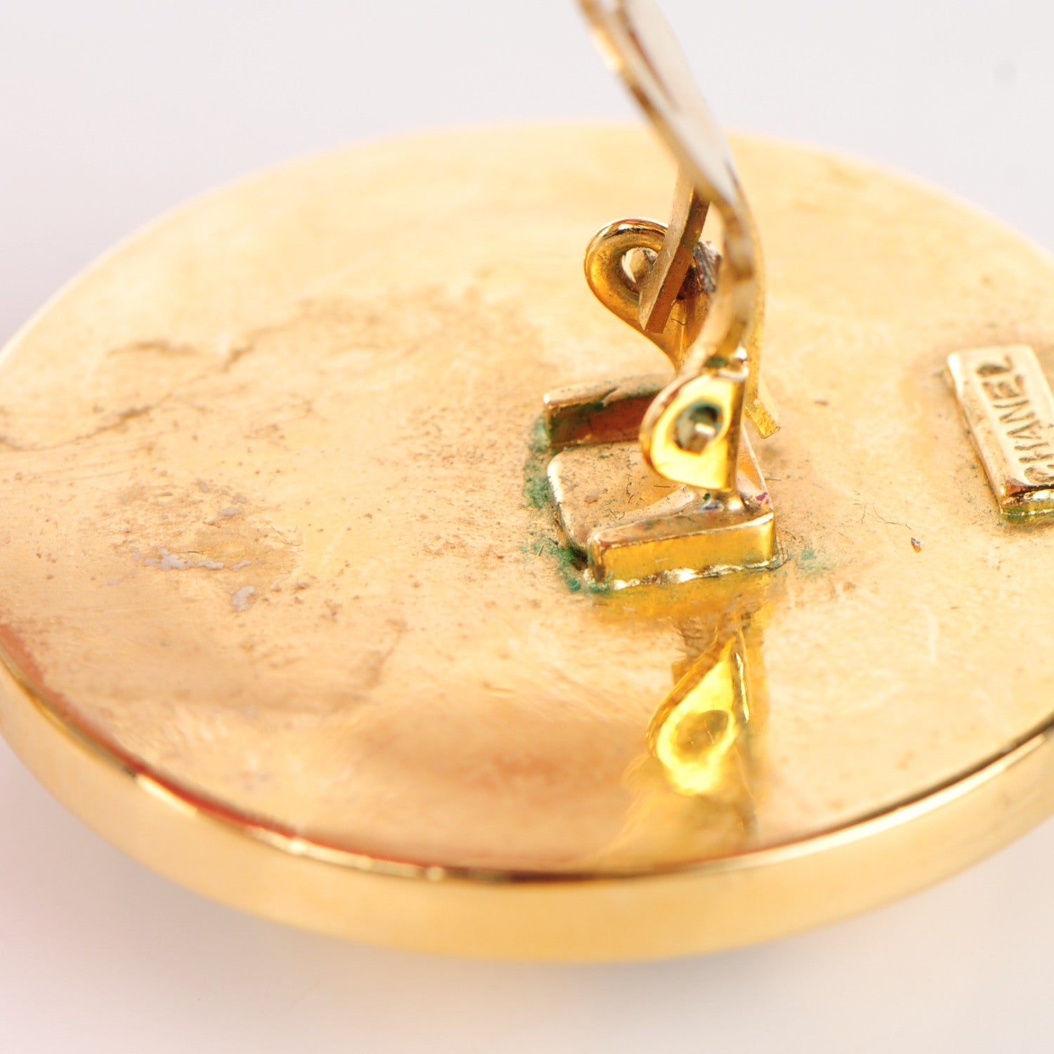 Chanel Enamel CC Clip On Earrings Black Gold 6 of 6