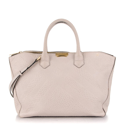 Burberry Signature Grain Calfskin Medium Dewsbury Tote Stone White 1 of 8