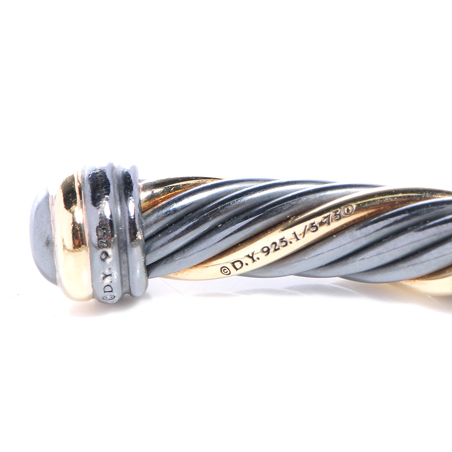 David Yurman Darkened Sterling Silver 18k Gold Black 5mm Cable Bracelet 4 of 5