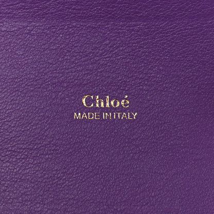 Chloe Calfskin Crocodile Embossed Small Aby Lock Nightfall Purple 6 of 8
