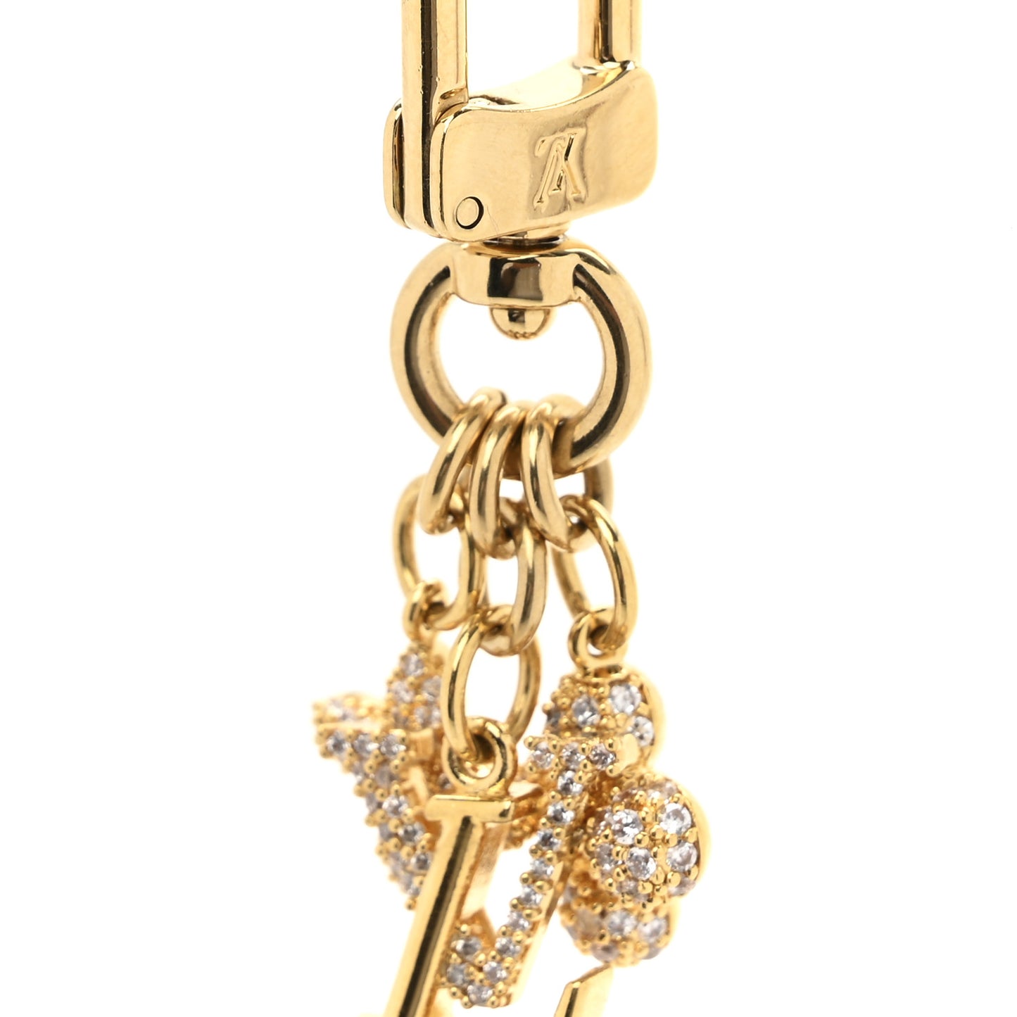 Micro Charms LV Iconic Key Holder Gold