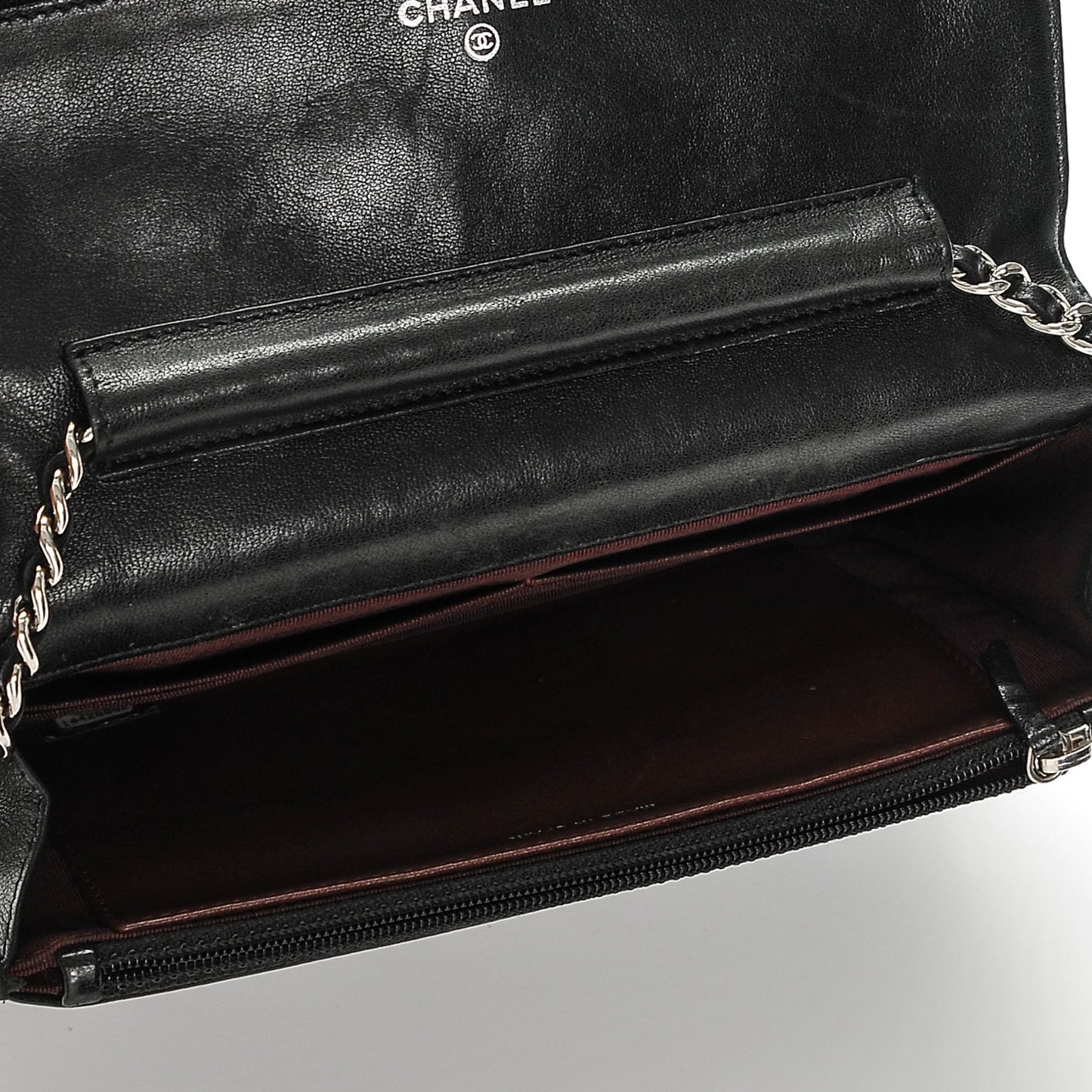 Lambskin Quilted Wallet On Chain WOC Black