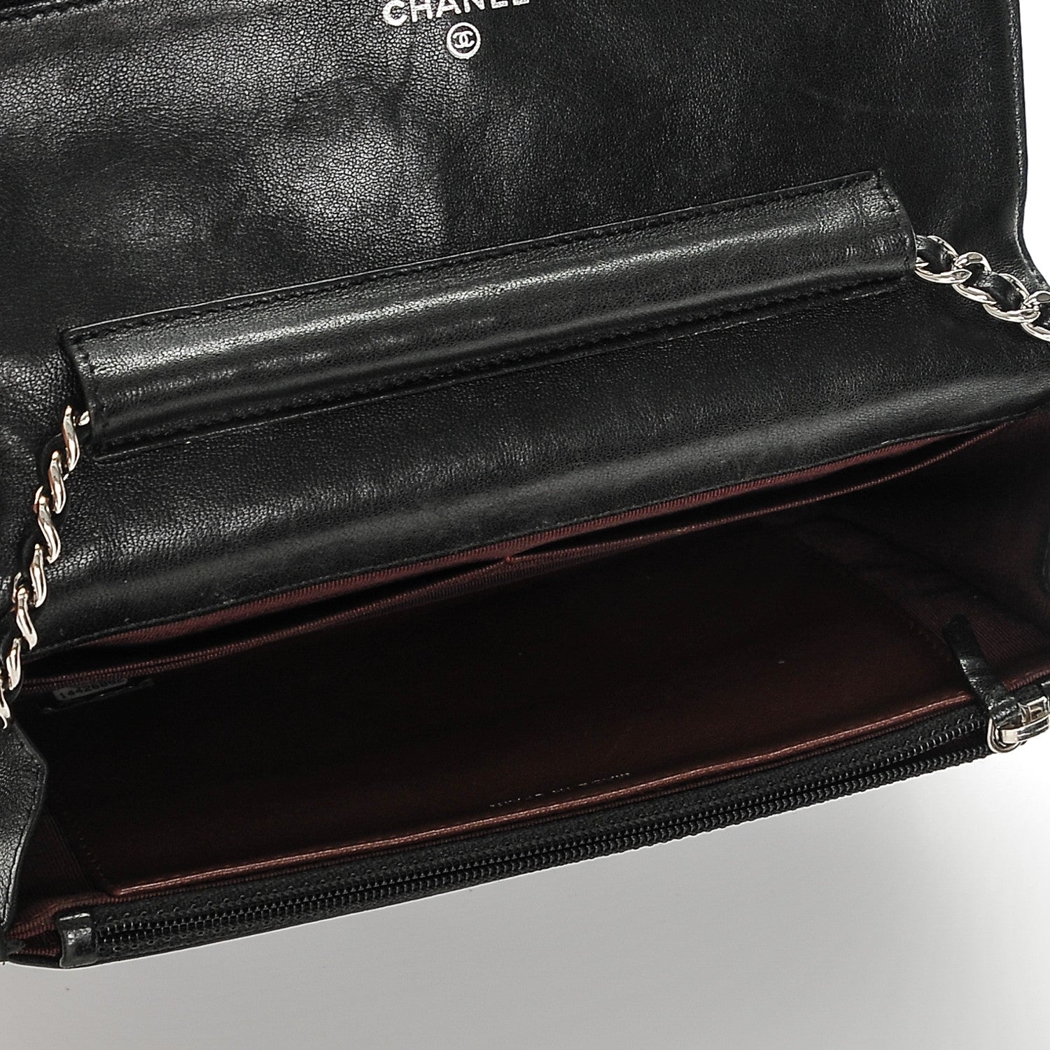 Chanel Lambskin Quilted Wallet On Chain WOC Black 5 of 8