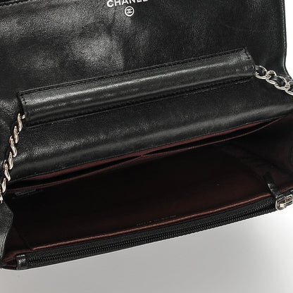 Chanel Lambskin Quilted Wallet On Chain WOC Black 5 of 8