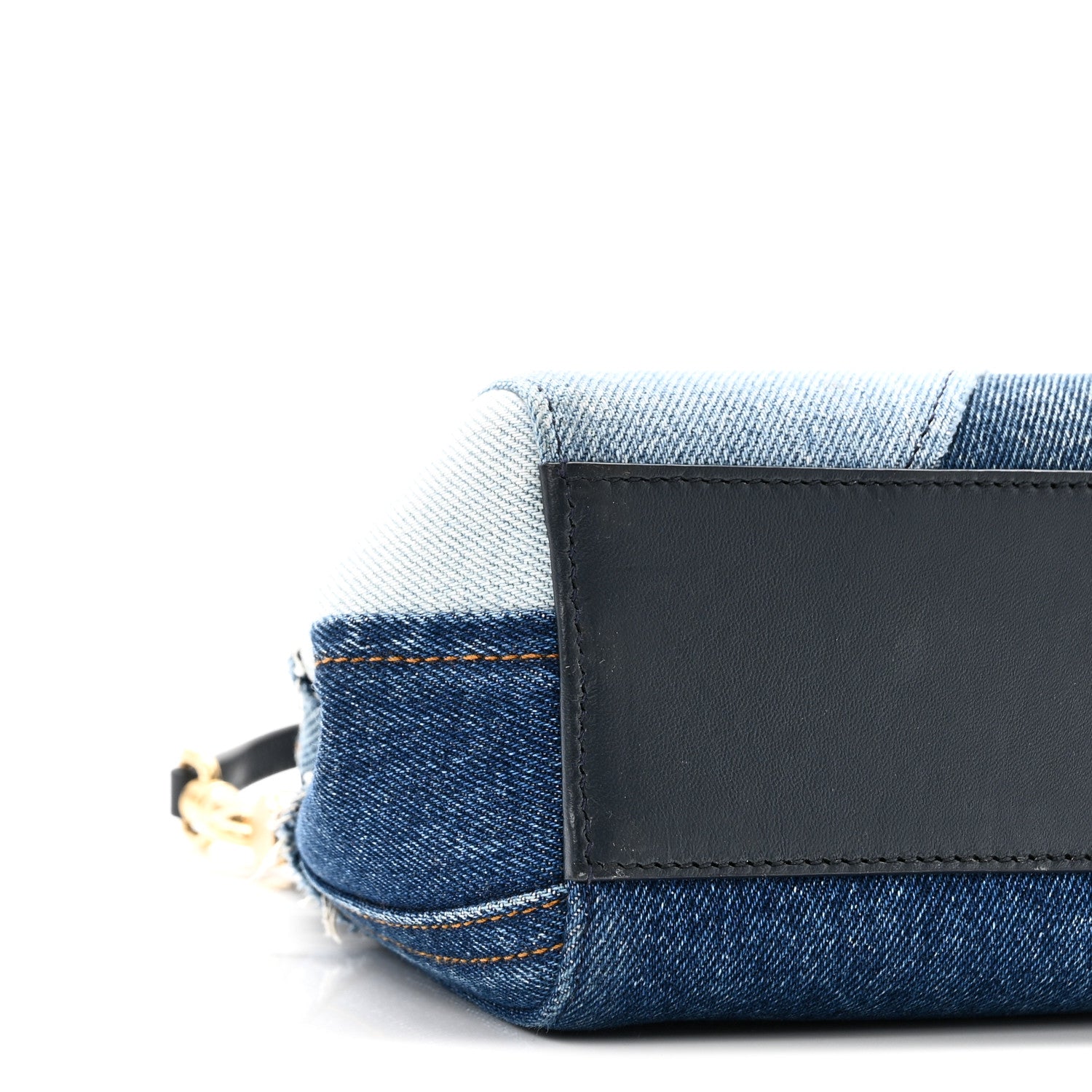 Dolce & Gabbana Calfskin Denim Patchwork Mini Miss Sicily Satchel Blue 8 of 9