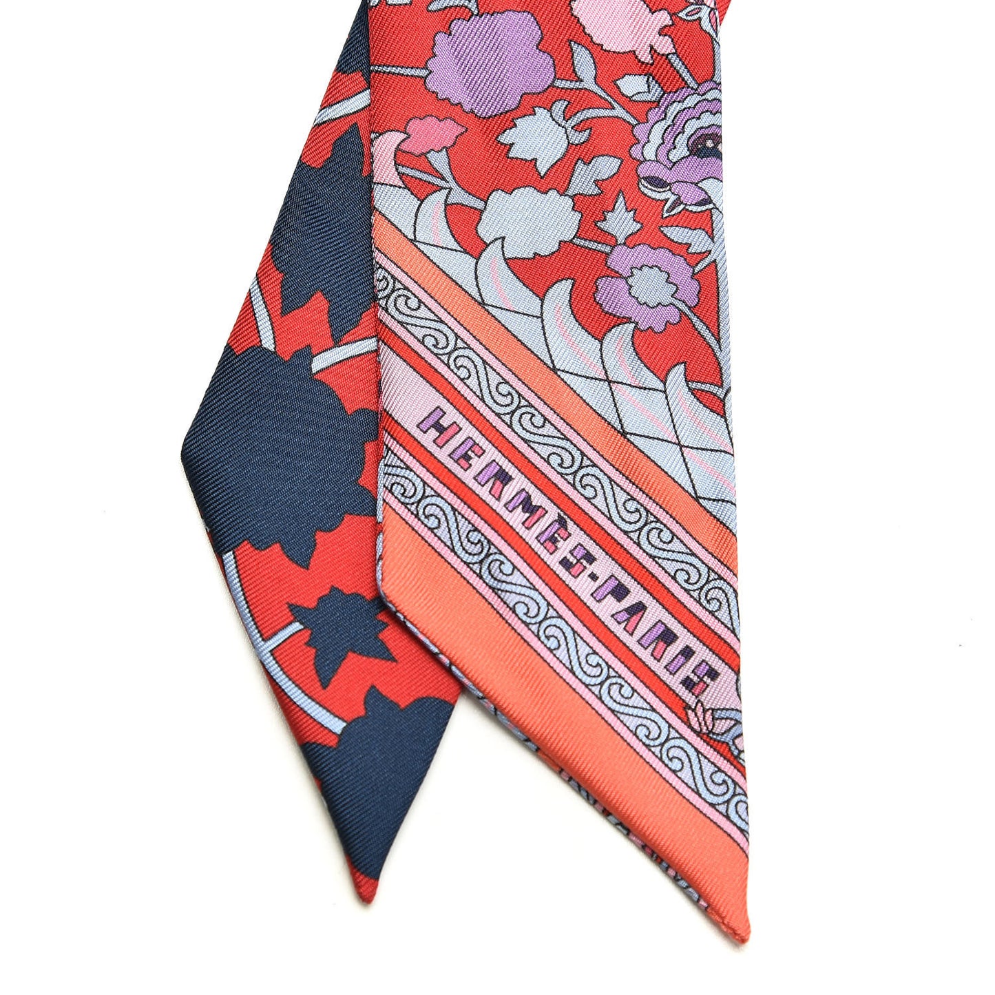 Silk Tapis Persans Twilly Marine Rouge Mauve