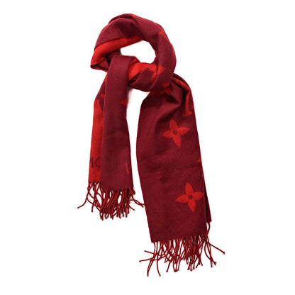 Louis Vuitton Cashmere Monogram Reykjavik Scarf Cherry 1 of 4