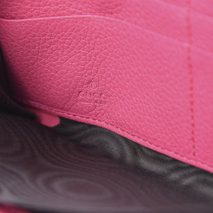 Gucci Grained Calfskin Logo Zip Around Wallet Box Pink Green 6 of 8