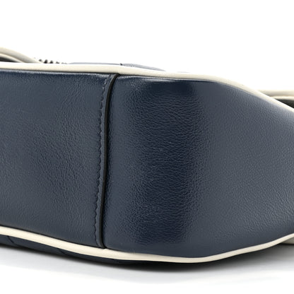Gucci Vintage Effect Calfskin Matelasse Diagonal Small Torchon GG Marmont Shoulder Bag Blue Agata Mystic White 8 of 10