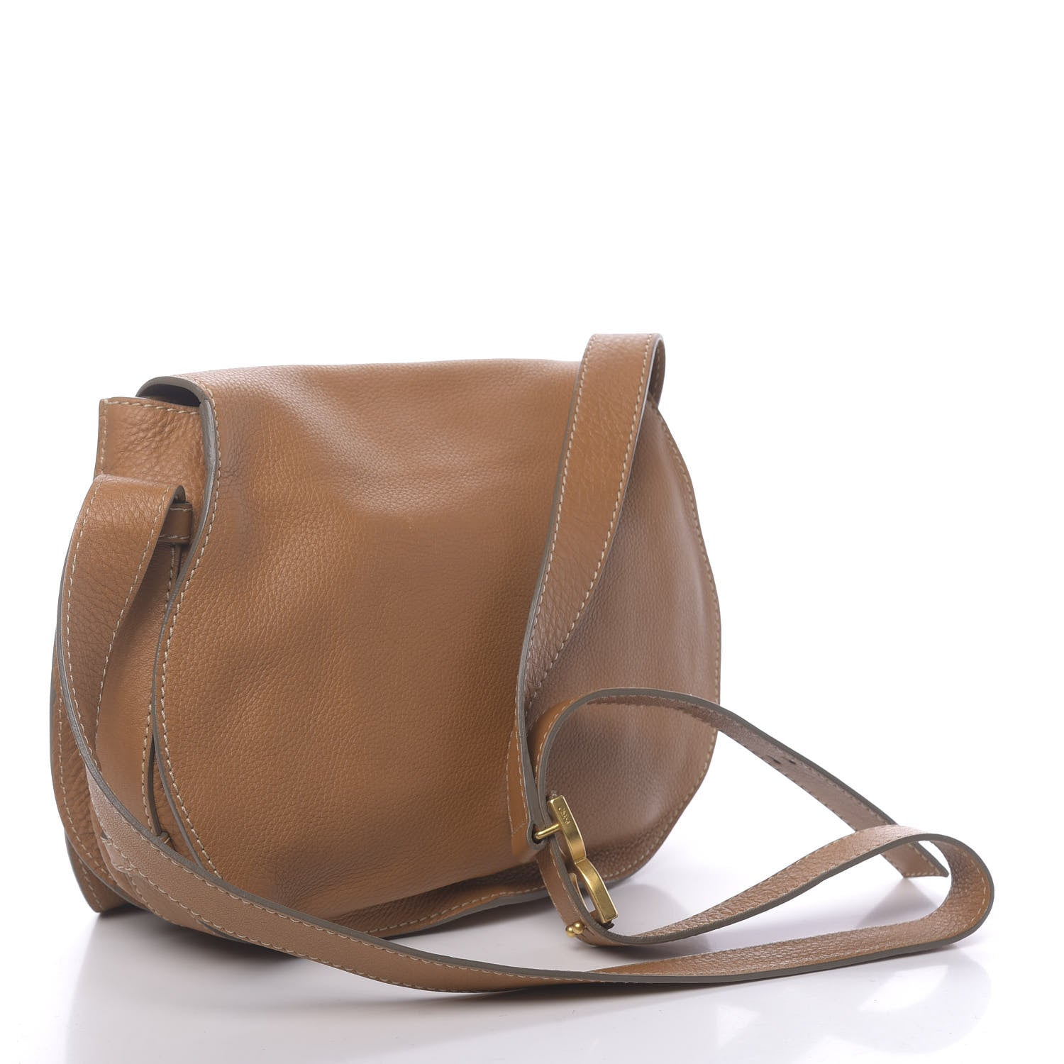 Chloe Grained Calfskin Medium Marcie Saddle Bag Burning Camel 3 of 10