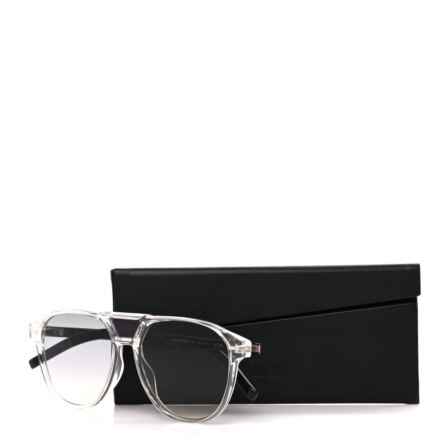 Christian Dior Acetate Black Tie 263S Sunglasses Grey Black