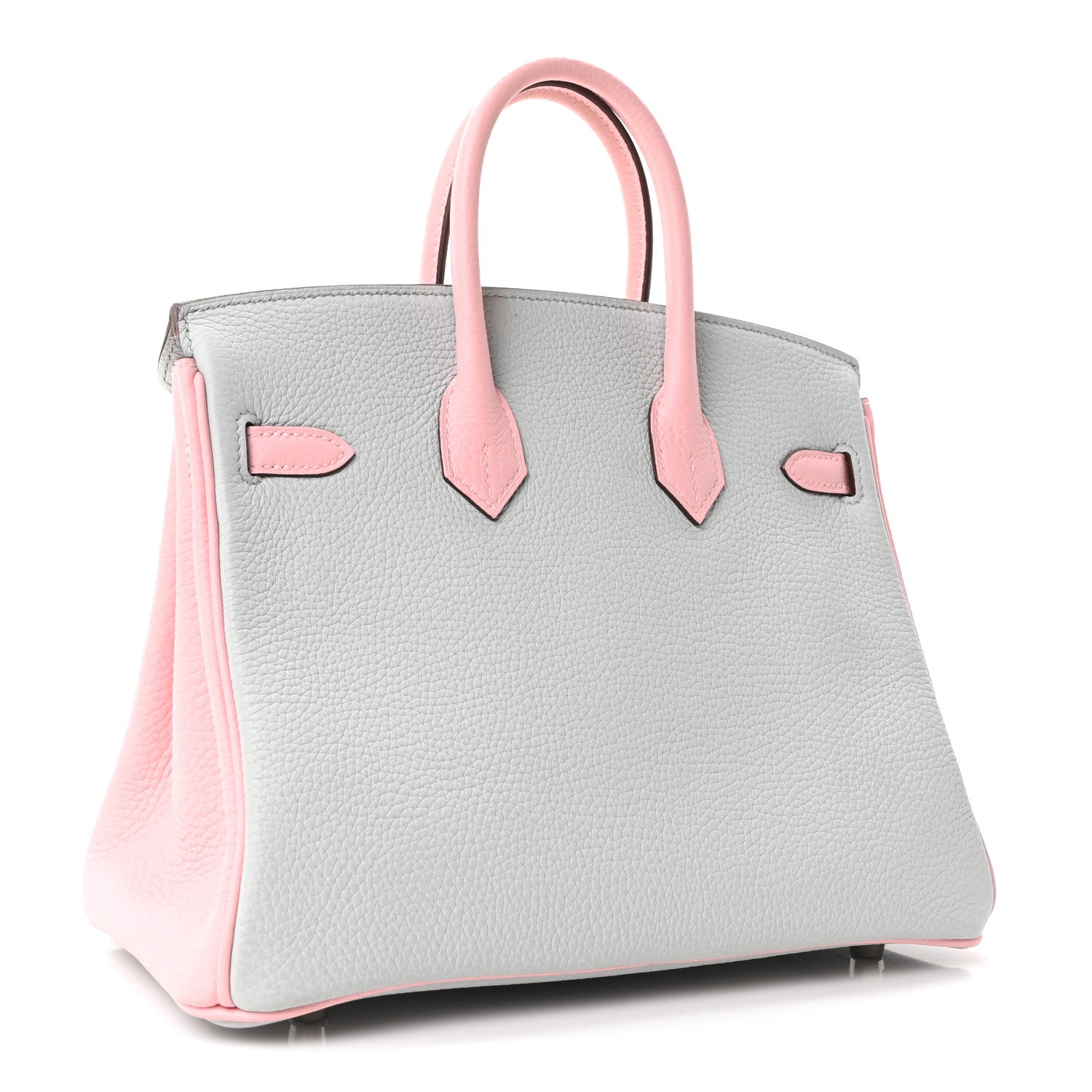 Hermes Togo Horseshoe Birkin 25  Bleu Pale Rose Sakura 3 of 11