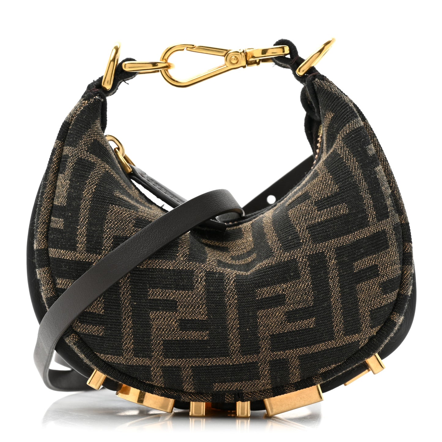 Fabric Jacquard FF 1974 Nano Fendigraphy Hobo Charm Tobacco Moro