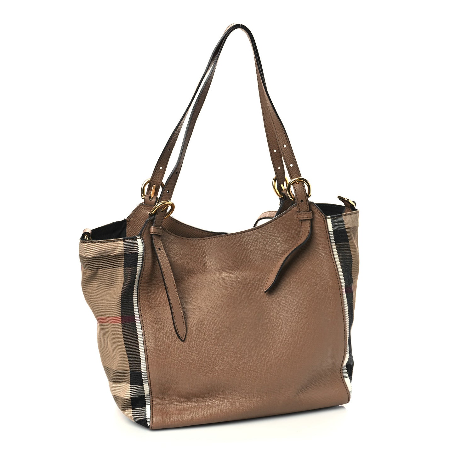 Grainy Calfskin House Check Small Canterbury Dark Sand
