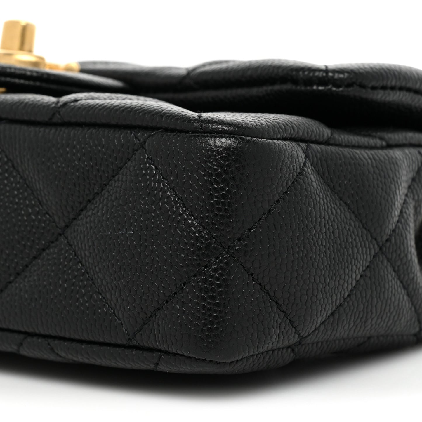 Caviar Quilted Mini Sweetheart Rectangular Flap Black