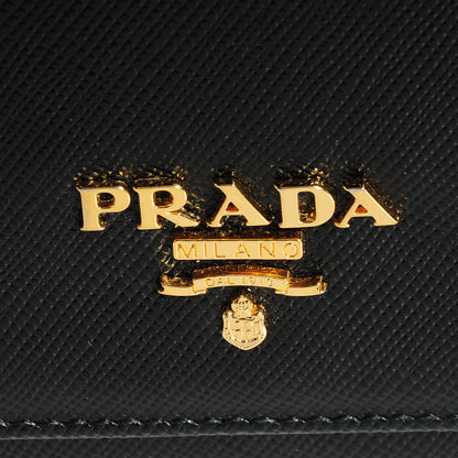 Prada Saffiano Multicolor Continental Flap Wallet Black Geranio 7 of 7