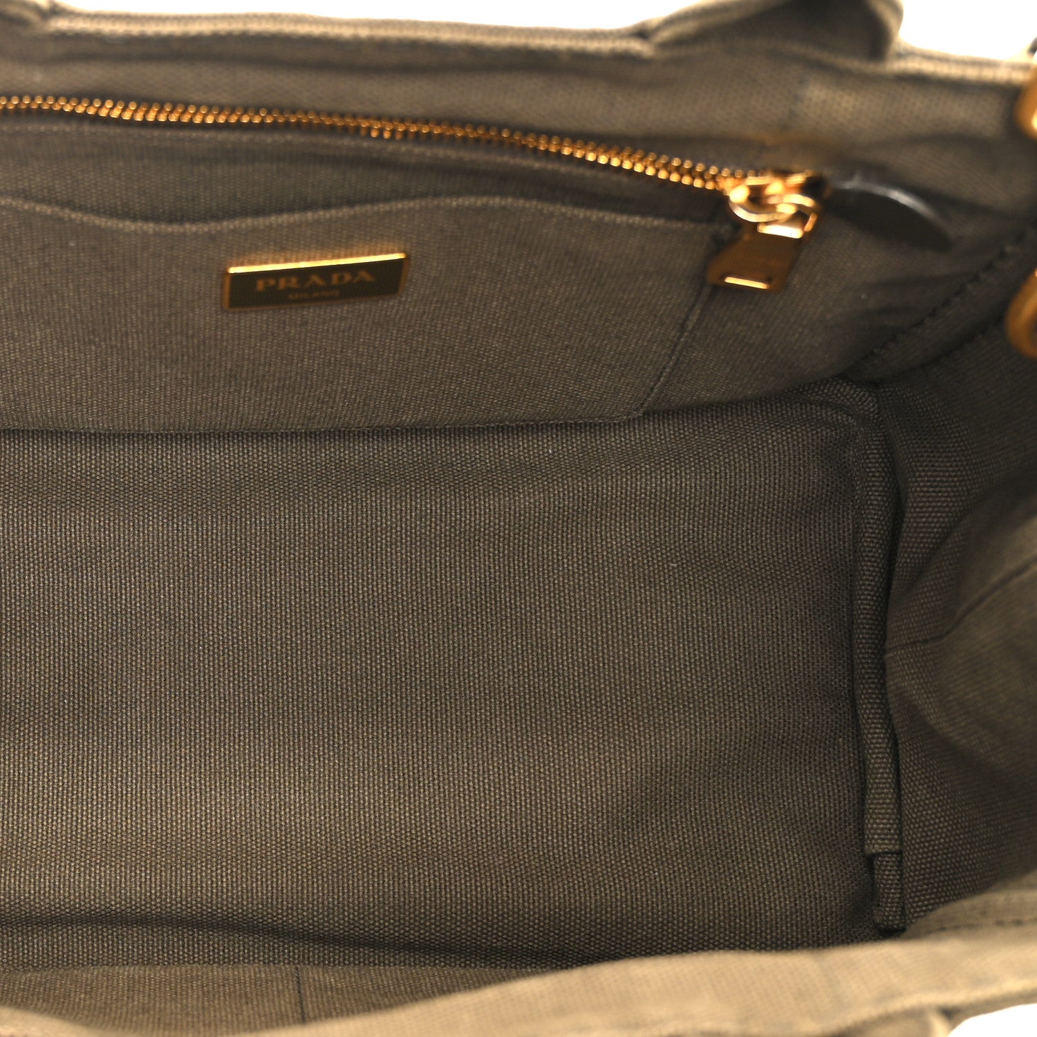 Prada Denim Small Logo Tote  Green 5 of 10