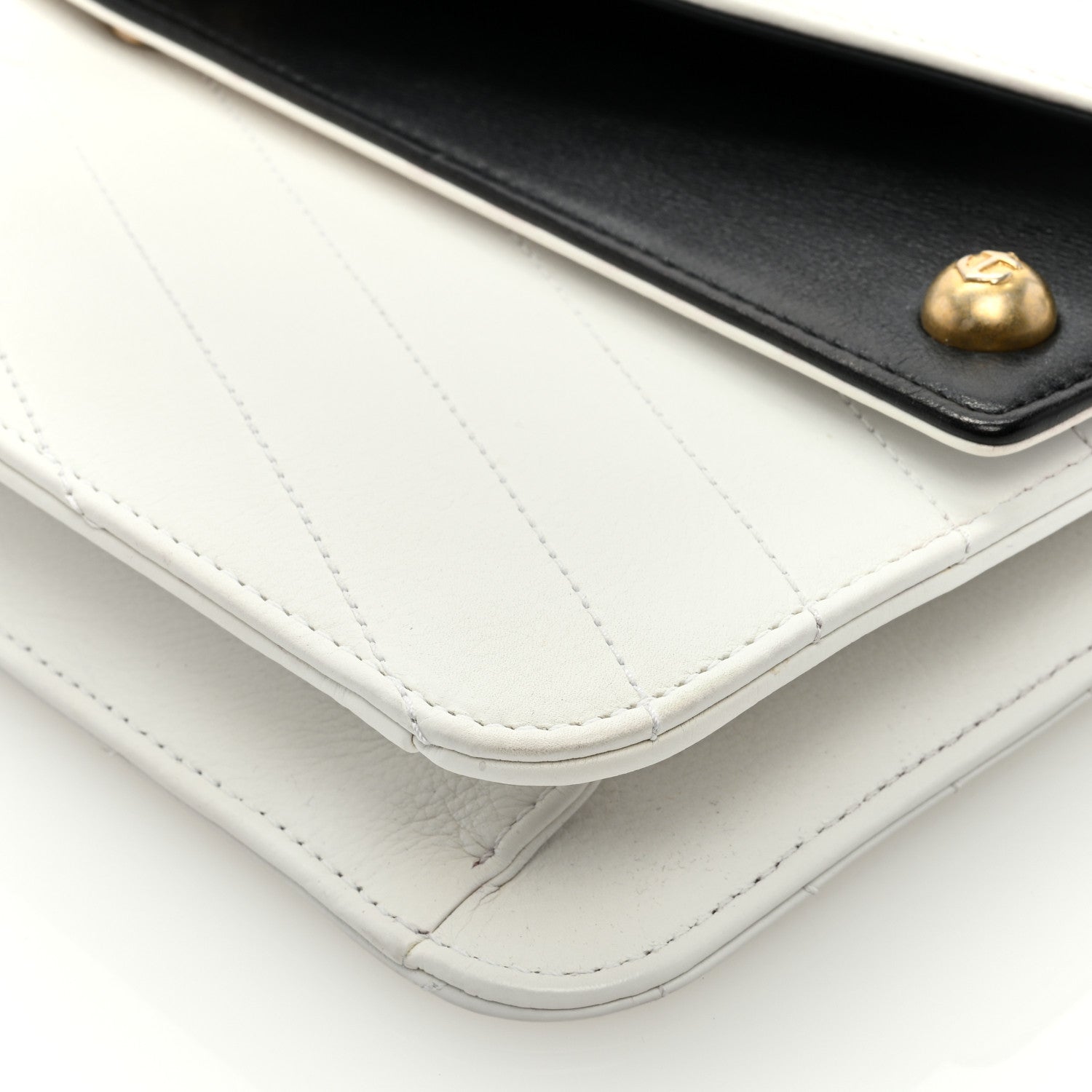 Chanel Calfskin Chevron Quilted Casual Trip Clutch White 9 of 9