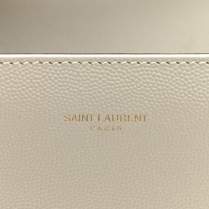 Saint Laurent Grain de Poudre Mini Classic Monogram Cassandra Top Handle Vintage White 7 of 11