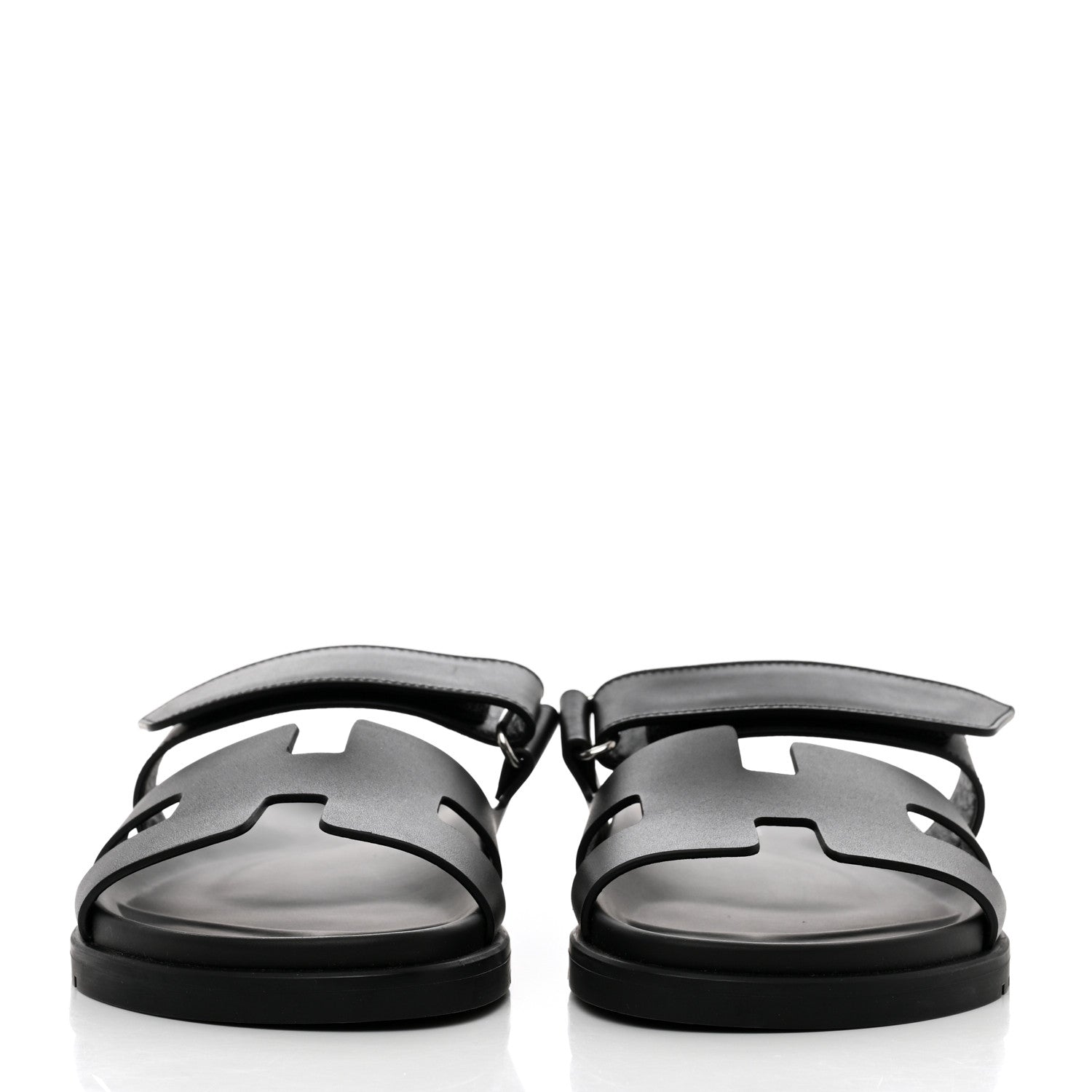 Hermes Calfskin Womens Chypre Sandals 39 Black 2 of 9