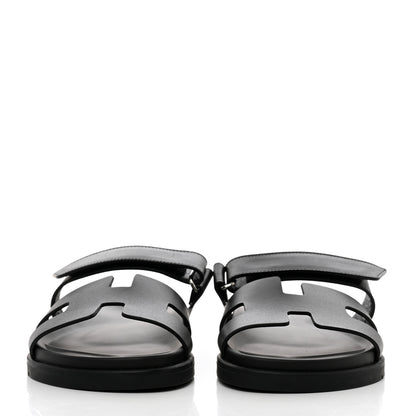 Hermes Calfskin Womens Chypre Sandals 39 Black 2 of 9
