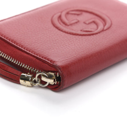 Gucci Pebbled Calfskin Medium Soho Zip Around Wallet Red 8 of 14