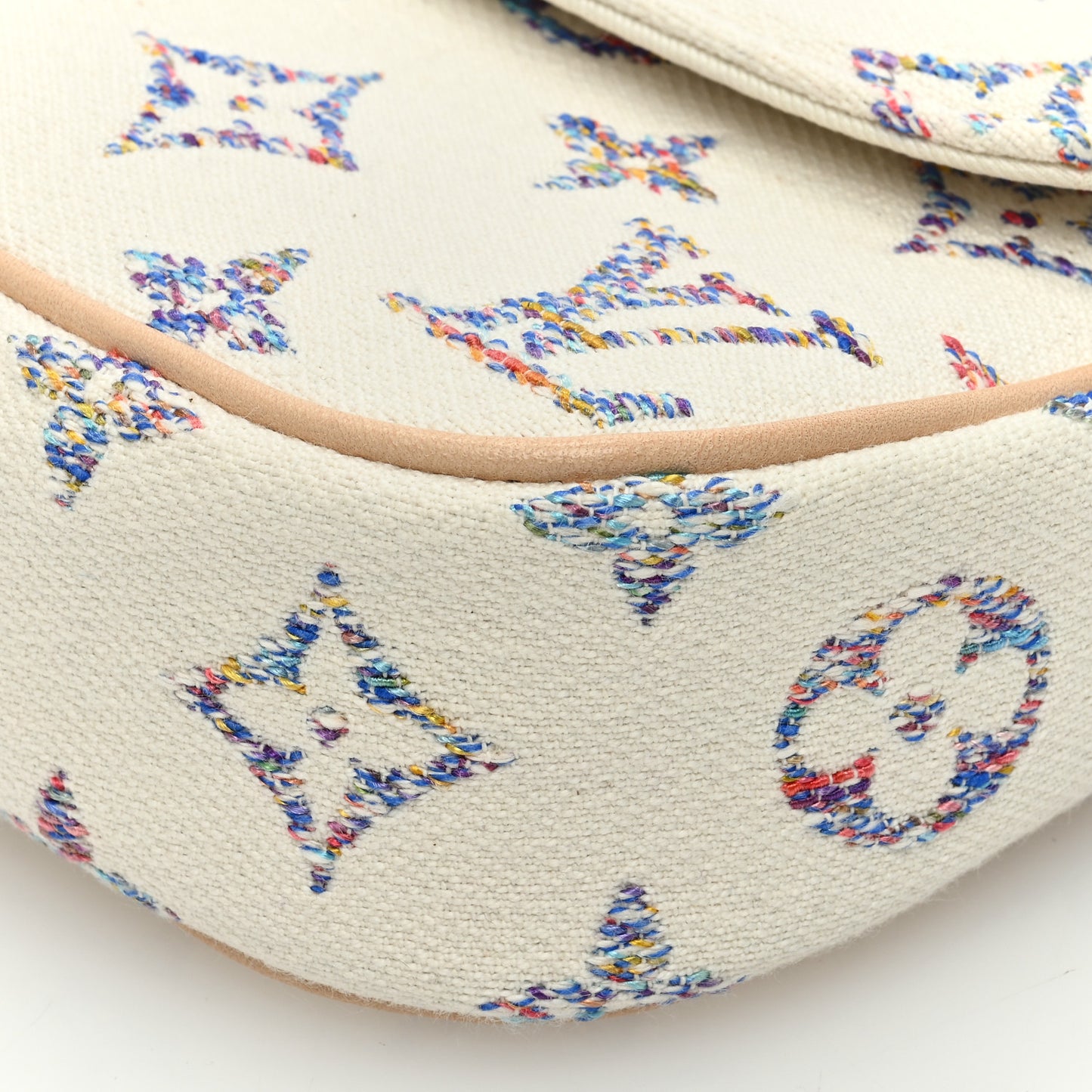 Monogram Tweed Jacquard Ivy Wallet On Chain Multicolor White