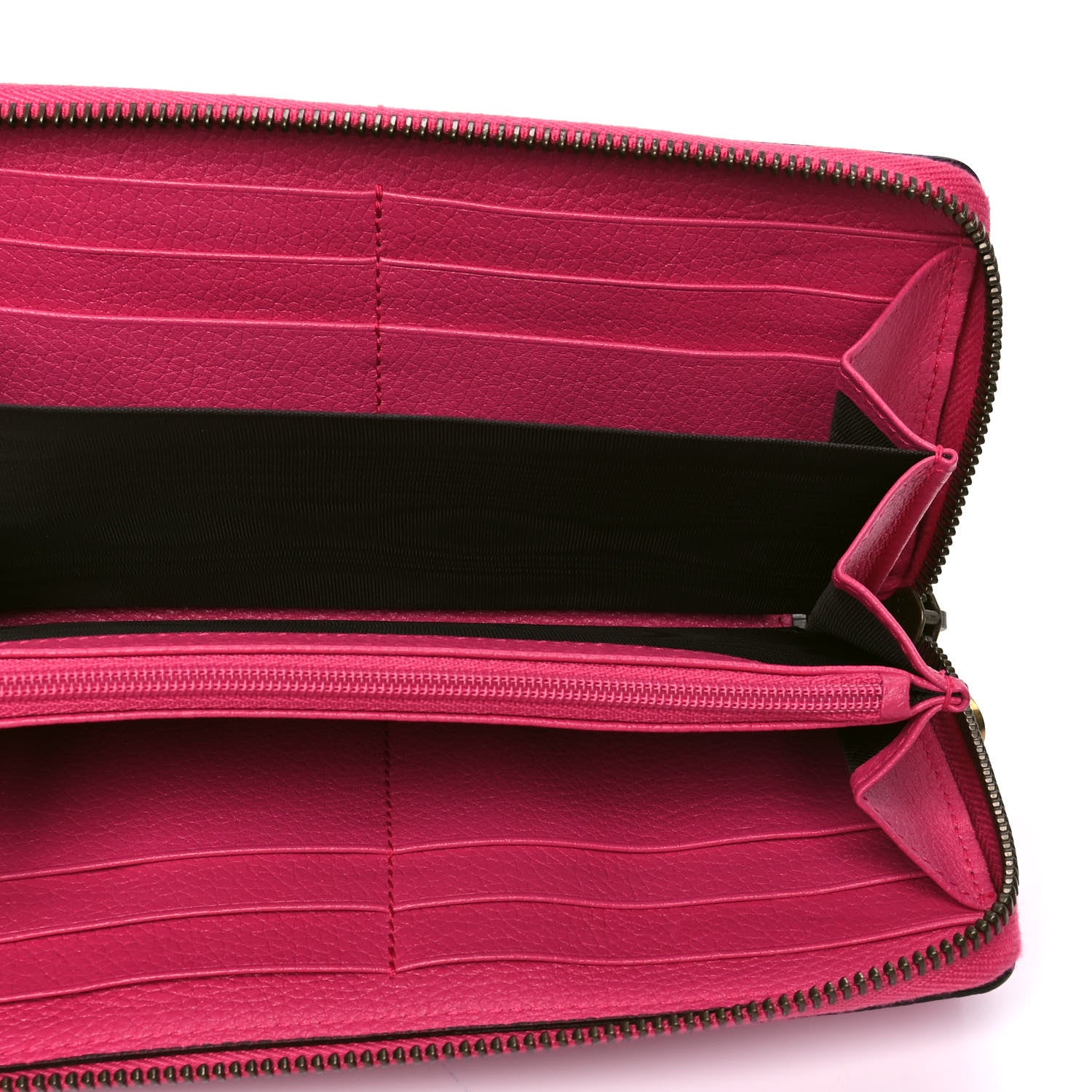 Gucci Grained Calfskin Logo Zip Around Wallet Box Pink Green 4 of 4