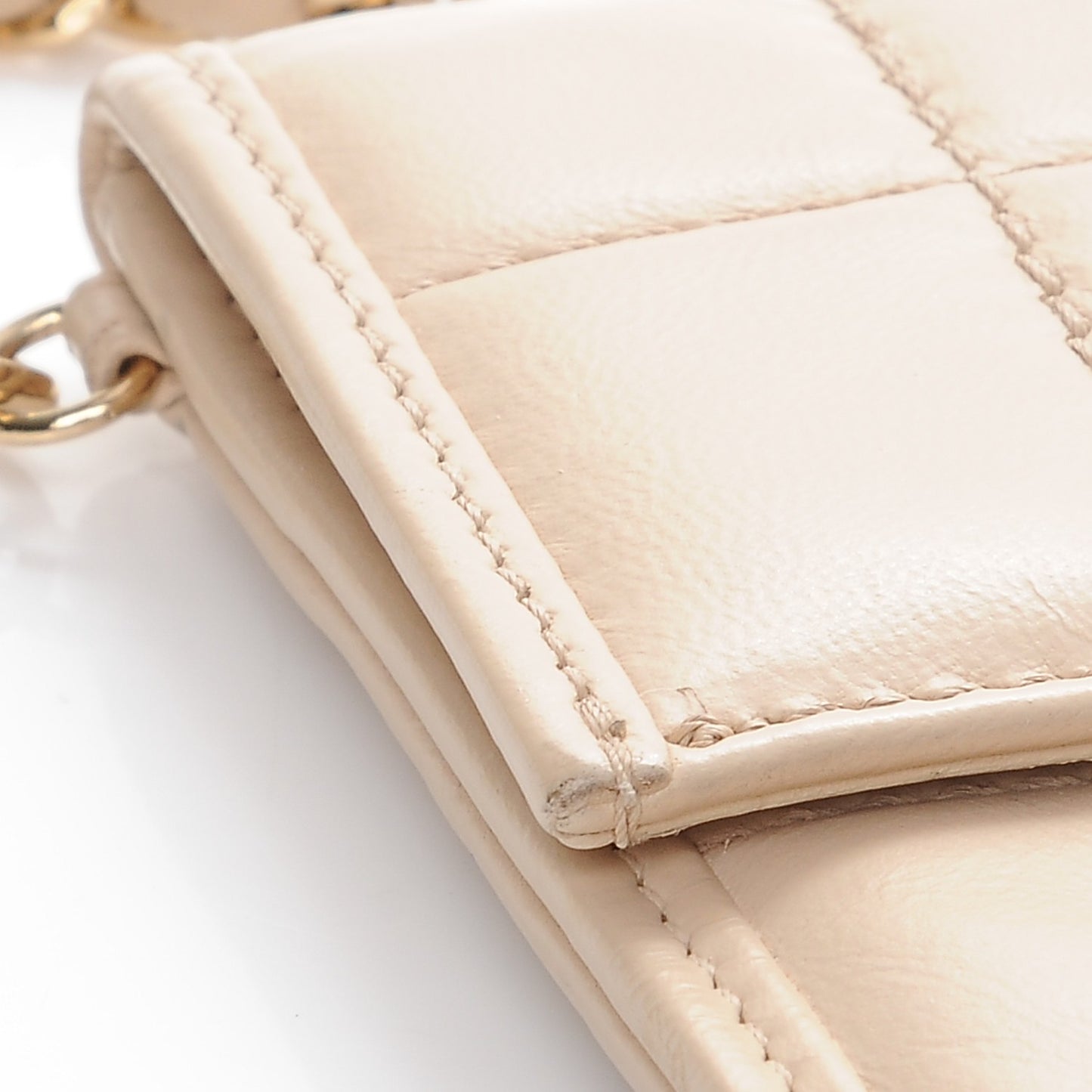 Lambskin Chocolate Bar Convertible Clutch Beige