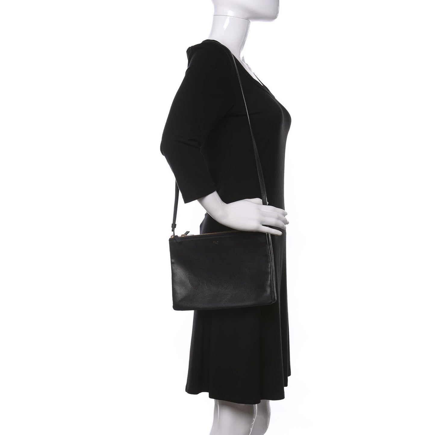 Goatskin Large Trio Crossbody Bag Dark Blue